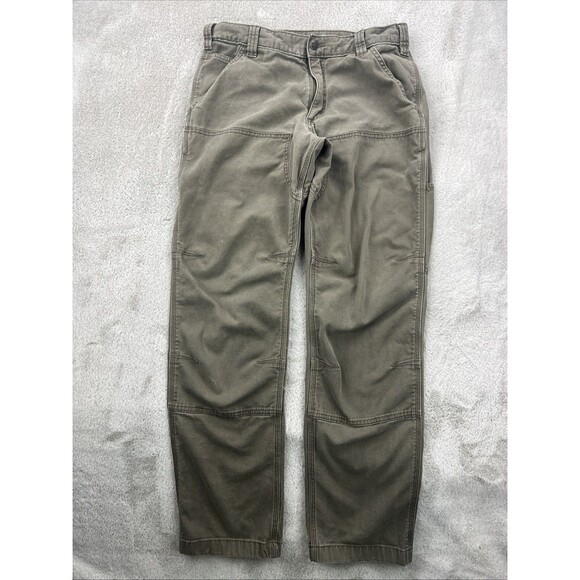Carhartt Pants Mens 32x32 Green Double Knee Rugged Flex Relaxed Utility Work - Picture 1 of 16